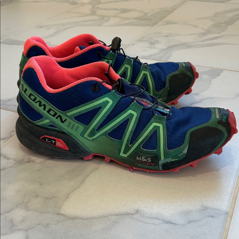 Salomon Vibrant Trail Running Shoes - Blue and Green